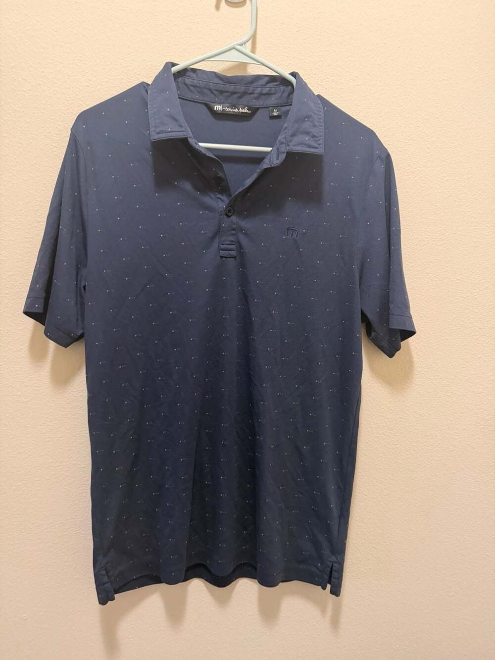 TravisMathew Knock On Wood Golf Polo Mood Indigo - Men's Size Medium